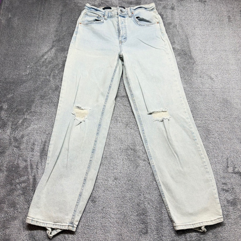 Wild Fable Straight Jeans Women 10 Light Blue Good Distressed Super High Rise